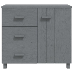 Credenza HAMAR Grigio Scuro 90x40x80 cm Legno Massello di Pino