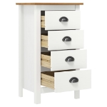 Credenza Hill Range Bianco 46x35x80 cm Legno Massello di Pino