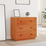 Credenza Marrone Cera 80x40x75 cm in Legno Massello di Pino