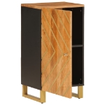 Credenza Marrone e Nera 40x33,5x75cm in Legno Massello di Mango