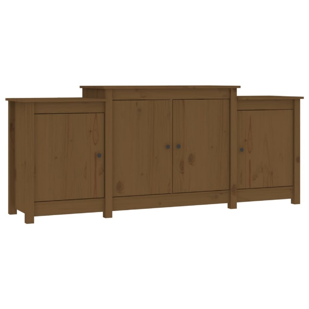 Credenza Marrone Miele 164x37x68 cm in Legno Massello di Pino