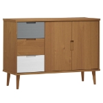 Credenza MOLDE Marrone 113x40x80 cm in Legno Massello di Pino