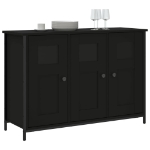 Credenza Nera 100x35x70 cm in Legno Multistrato