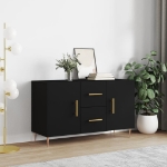 Credenza Nera 100x36x60 cm in Legno Multistrato