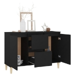 Credenza Nera 103,5x35x70 cm in Legno Multistrato