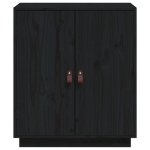 Credenza Nera 65,5x40x75 cm in Legno Massello di Pino