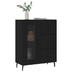 Credenza Nera 69,5x34x90 cm in Legno Multistrato