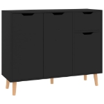 Credenza Nera 90x30x72 cm in Legno Multistrato