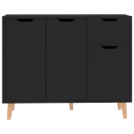 Credenza Nera 90x30x72 cm in Legno Multistrato