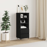 Credenza Nero 40x36x110 cm in Legno Multistrato