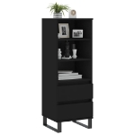 Credenza Nero 40x36x110 cm in Legno Multistrato