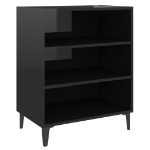 Credenza Nero Lucido 57x35x70 cm in Legno Multistrato