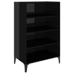 Credenza Nero Lucido 57x35x90 cm in Legno Multistrato