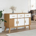 Credenza OLDEN Bianca e Marrone 114x43x73,5 cm Massello di Pino