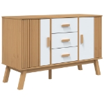 Credenza OLDEN Bianca e Marrone 114x43x73,5 cm Massello di Pino