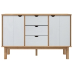 Credenza OTTA Marrone e Bianco 113,5x43x73 cm in Legno di Pino