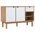 Credenza OTTA Marrone e Bianco 114x43x73,5 cm in Legno di Pino