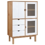 Credenza OTTA Marrone e Bianco 85x43x125 cm in Legno di Pino