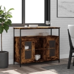 Credenza Rovere Fumo 100x35x80 cm in Legno Multistrato