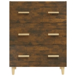 Credenza Rovere Fumo 70x34x90 cm in Legno Multistrato