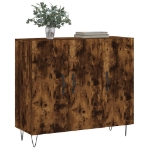 Credenza Rovere Fumo 90x34x80 cm in Legno Multistrato