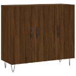 Credenza Rovere Marrone 90x34x80 cm in Legno Multistrato