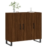 Credenza Rovere Marrone 90x34x80 cm in Legno Multistrato