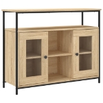 Credenza Rovere Sonoma 100x35x80 cm in Legno Multistrato