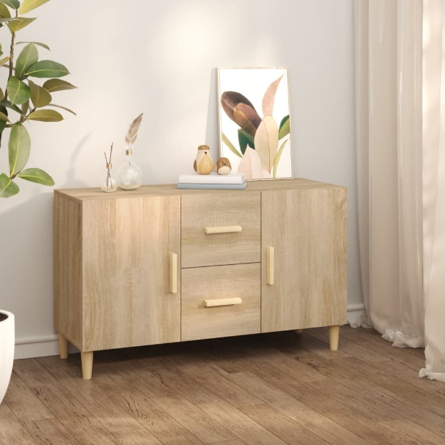 Credenza Rovere Sonoma 100x36x60 cm in Legno Multistrato