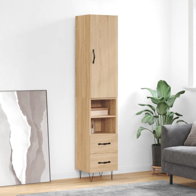 Credenza Rovere Sonoma 34,5x34x180 cm in Legno Multistrato