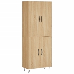 Credenza Rovere Sonoma 69,5x34x180 cm in Legno Multistrato