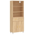 Credenza Rovere Sonoma 69,5x34x180 cm in Legno Multistrato