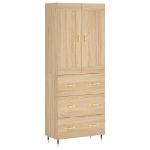 Credenza Rovere Sonoma 69,5x34x180 cm in Legno Multistrato