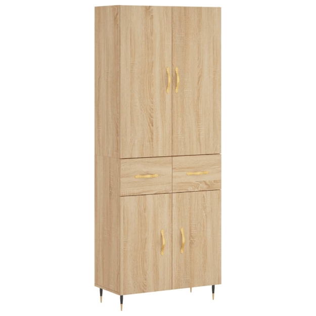 Credenza Rovere Sonoma 69,5x34x180 cm in Legno Multistrato