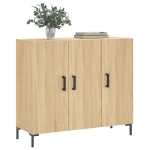 Credenza Rovere Sonoma 90x34x80 cm in Legno Multistrato