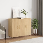 Credenza Rovere Sonoma 90x34x80 cm in Legno Multistrato