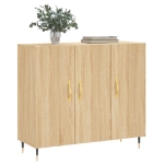 Credenza Rovere Sonoma 90x34x80 cm in Legno Multistrato