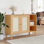 Credenza SENJA Aspetto Rattan 112x40x80 cm Legno Massello Pino