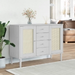 Credenza SENJA Aspetto Rattan Bianco 112x40x80 cm Massello Pino