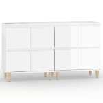 Credenze 2pz Bianco Lucido 60x35x70 cm in Legno Multistrato