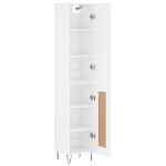 Credenza 34,5x34x180 cm in Legno Multistrato Bianco Lucido