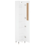 Credenza 34,5x34x180 cm in Legno Multistrato Bianco Lucido