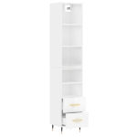 Credenza 34,5x34x180 cm in Legno Multistrato Bianco Lucido