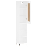 Credenza 34,5x34x180 cm in Legno Multistrato Bianco Lucido