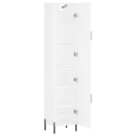 Credenza 34,5x34x180 cm in Legno Multistrato Bianco Lucido