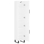 Credenza 34,5x34x180 cm in Legno Multistrato Bianco Lucido