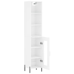 Credenza 34,5x34x180 cm in Legno Multistrato Bianco Lucido