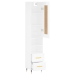 Credenza 34,5x34x180 cm in Legno Multistrato Bianco Lucido