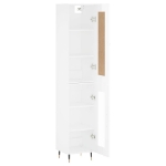 Credenza 34,5x34x180 cm in Legno Multistrato Bianco Lucido