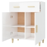 Credenza 69,5x34x89 cm in Legno Multistrato Bianco Lucido